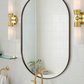 Oval Metal Wall Mirror - Black