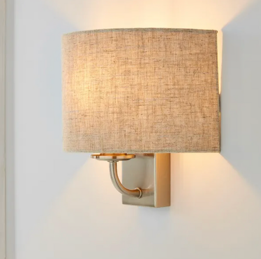 Preston Ivory Linen Shaded Wall Light
