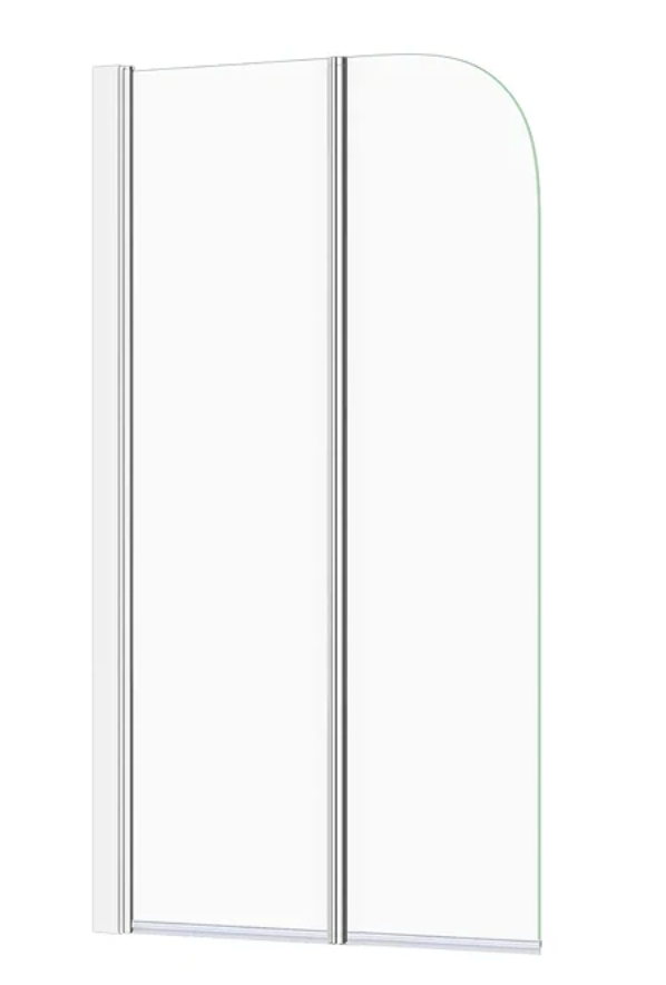 Cruze 800 x 1400 Chrome 6mm Bi-Fold Hinged Pivot Bath Screen Left Hand Version