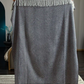 Black/White Herringbone Cosy Throw - 130x150
