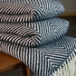 Black/White Herringbone Cosy Throw - 130x150