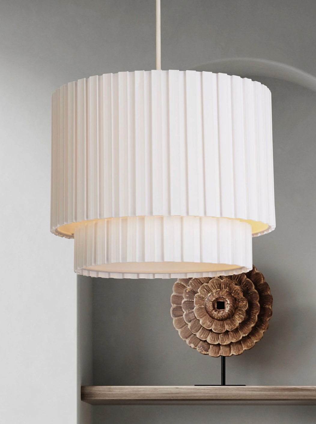 Searchlight White Alabaster Box Pleat Shade