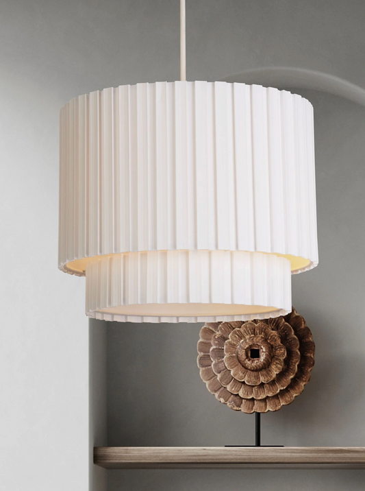 Searchlight White Alabaster Box Pleat Shade