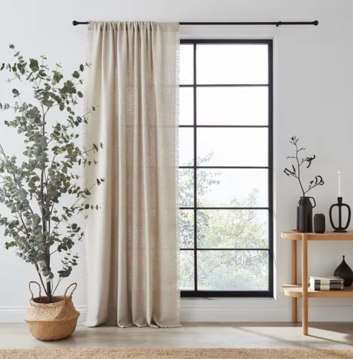 Bondi Raw Edge Slot Top Voile Panel - W140 x D228cm