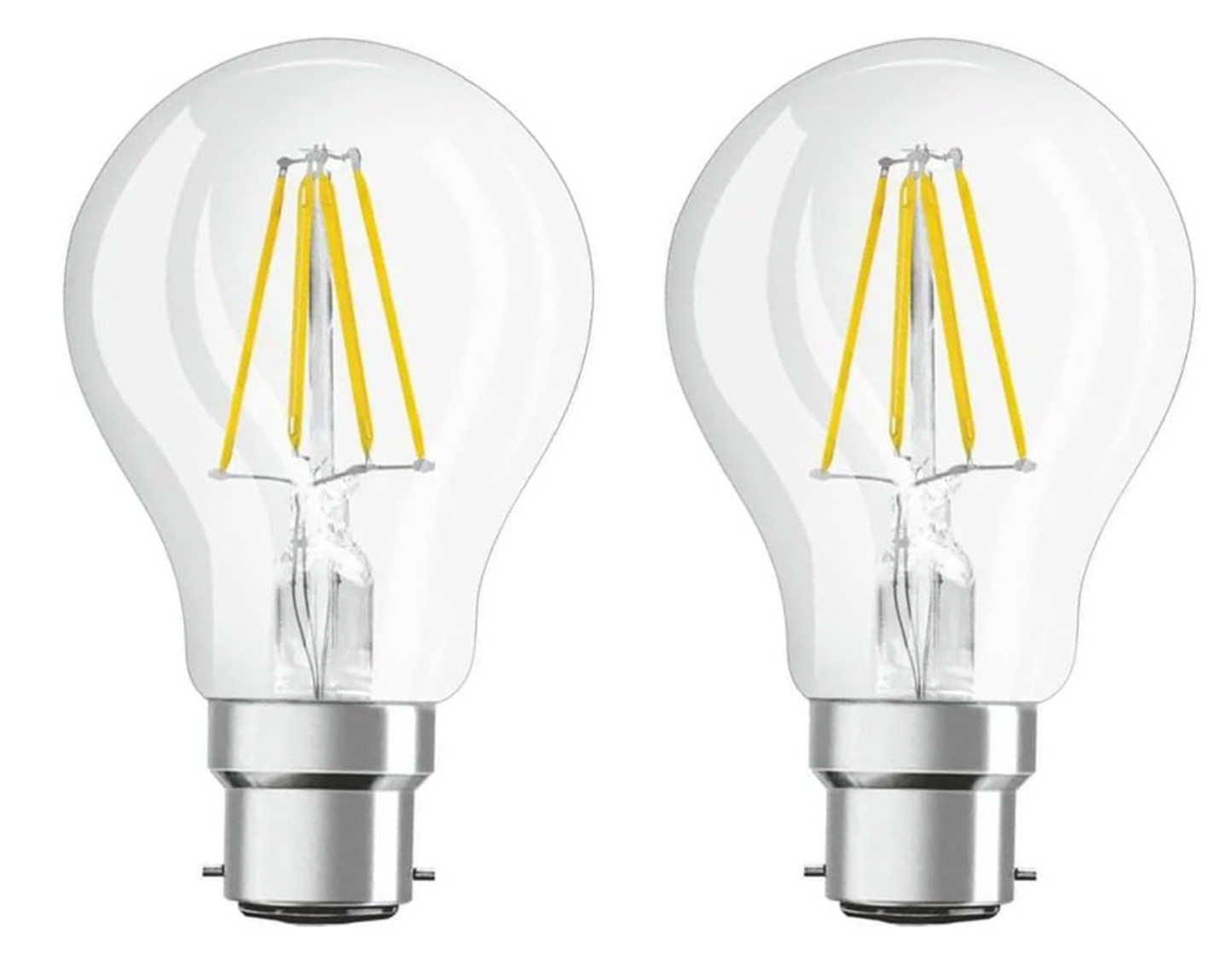 LED Filament Classic 7W = 60W BC/B22 GLS Light Bulb - Clear - Warm White 2700K - Dimmable (Pack of 2)