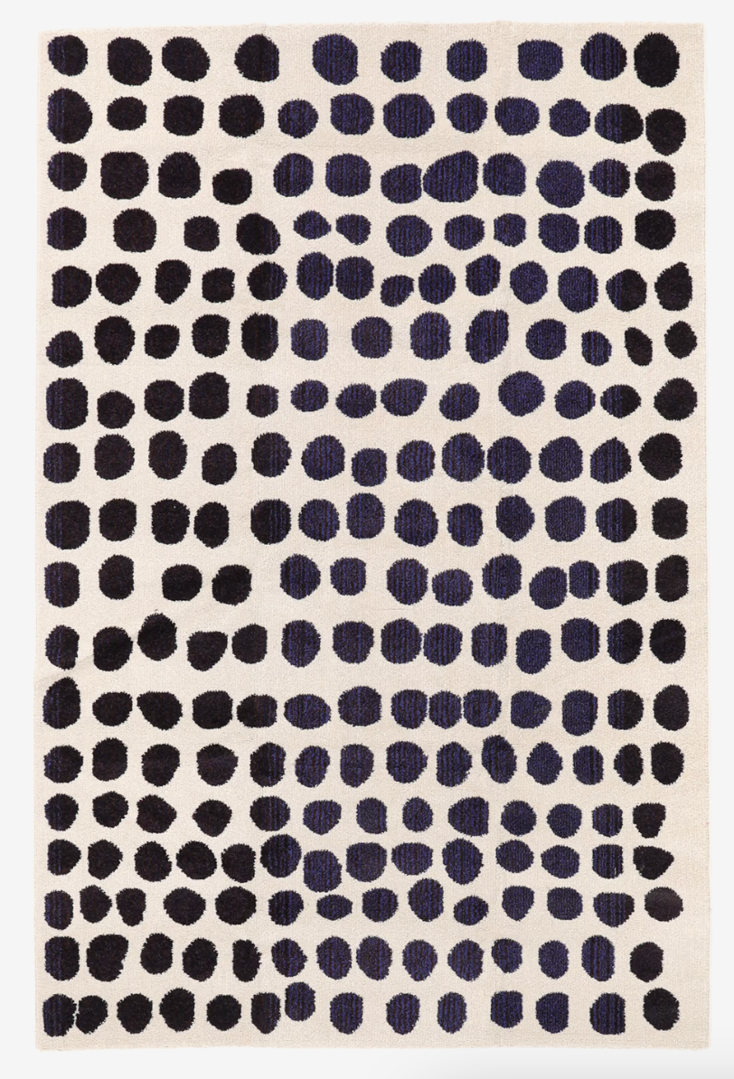 Square - Beige / Dark Blue Rug 200 x 300 cm