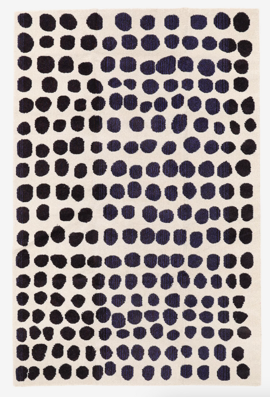 Square - Beige / Dark Blue Rug 200 x 300 cm