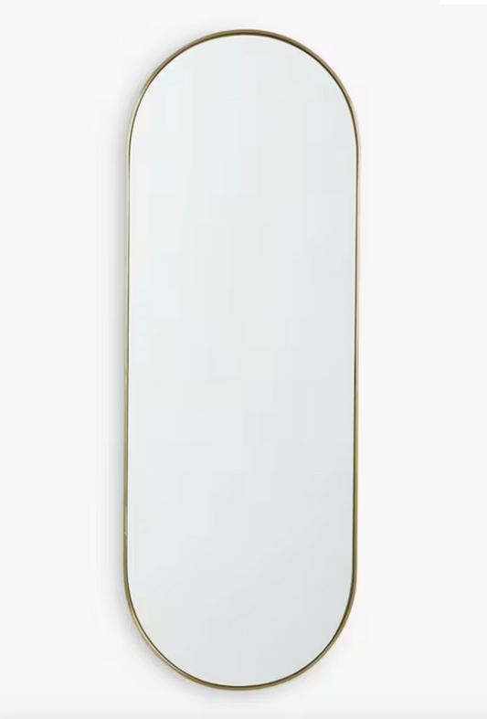 Scandi Metal Lozenge Mirror, 78 x 28cm, Gold