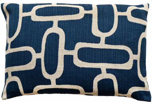 Malini Rectangle Edison Blue Cushion 40 X 60