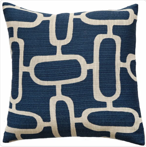 Malini Large Edison Blue Cushion 50 X 50