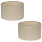 MiniSun | Small Modern Natural Fabric Drum Light Shades - Set of 2