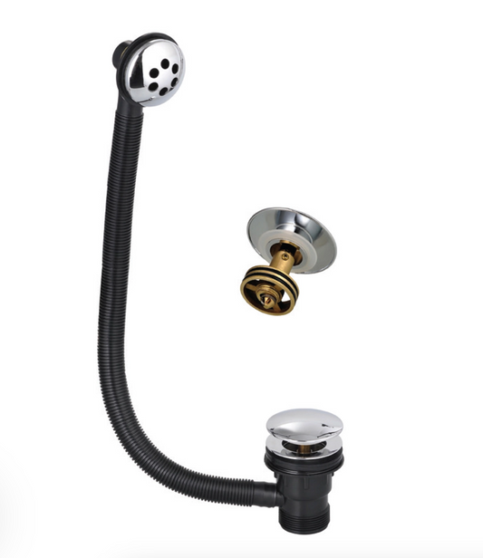 Vellamo Chrome Easy Clean Click Clack Bath Waste with Overflow