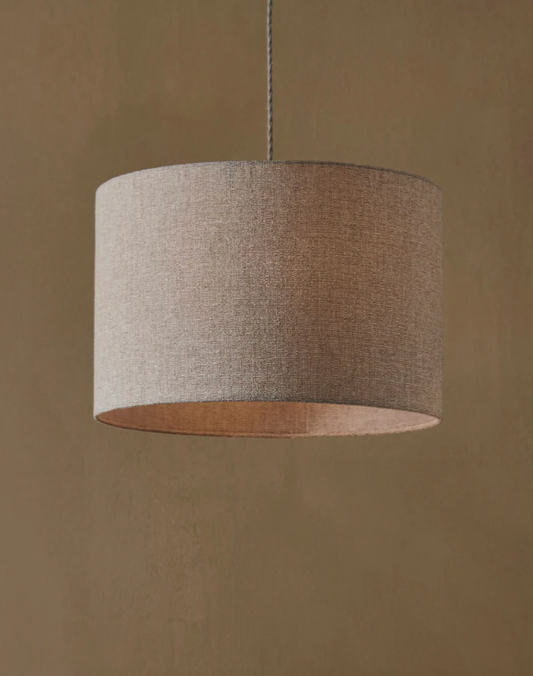 Neutral Tweedy Plain Easy Fit Shade Ceiling Light, 40cm