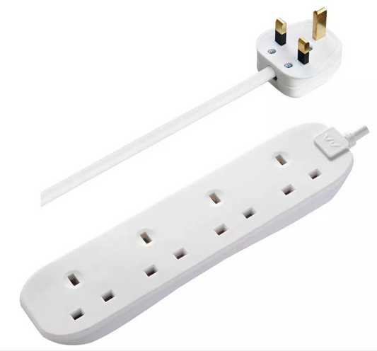 Masterplug 4 Socket 1m Extension Lead