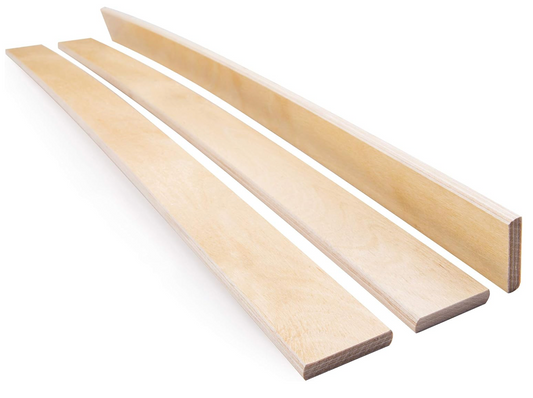 Green Design Pack of 5 Slats Birch Wood Sprung Bed Base Replacement Single Double 6 cm wide Custom Length (760 mm long)