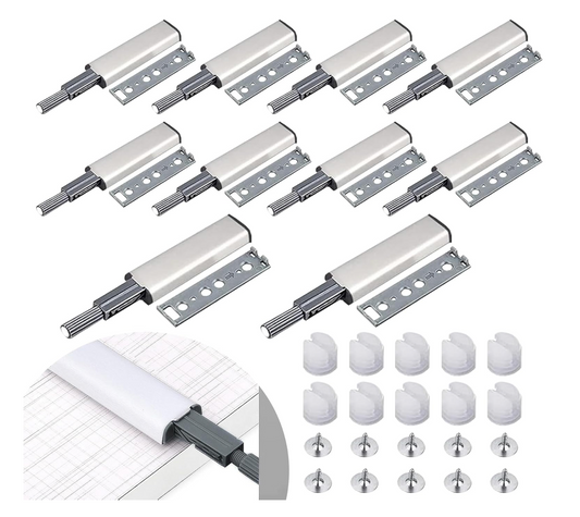 UZSUZZ 10pcs Push to Open Door Catches, Cabinet Magnetic Door Catch, Heavy Duty Touch Door Latch,Drawer Push to Open Door Lock Catches for Wardrobe, Cabinet, Drawer Closure