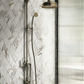 Chatsworth 1928 Antique Brass Exposed Valve incl. Rigid Riser Kit, Diverter, 8" Rose + Handset