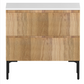 Osaka Slatted Oak 800mm 2-Drawer Countertop Vanity Unit with White Stone Worktop