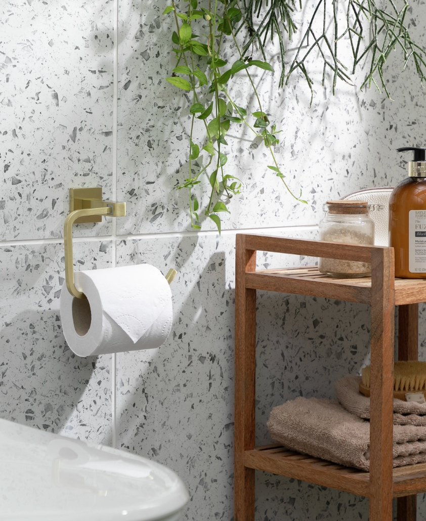 Habitat Toilet Roll Holder - Brushed Gold