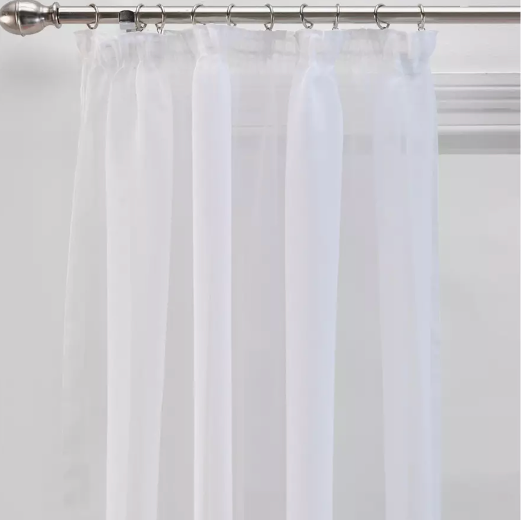 Argos Home Sheer Unlined Voile Curtains Panel - White
