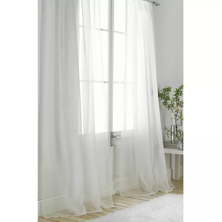 Argos Home Sheer Unlined Voile Curtains Panel - White