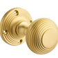 Beehive Half-Sprung Door Knob - Brushed Brass - Pair - Designer Levers