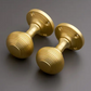 Beehive Half-Sprung Door Knob - Brushed Brass - Pair - Designer Levers