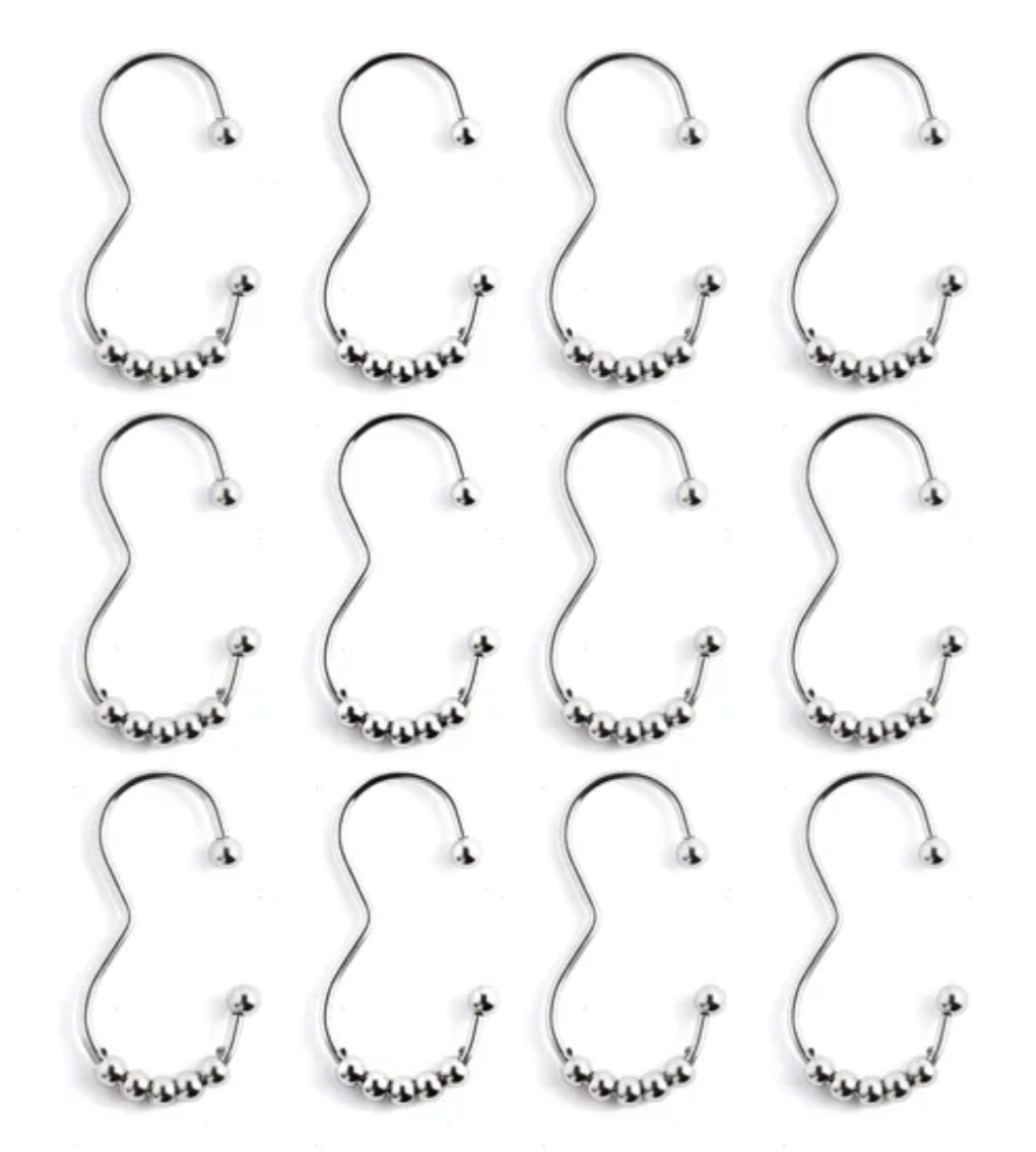 Pack of 12 3-Shaped Shower Curtain Rings