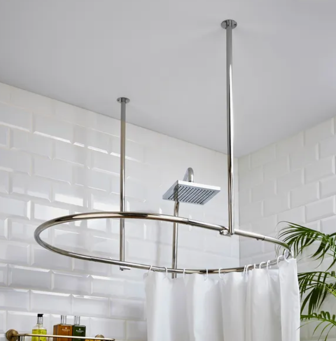 Oval Shower Curtain Rail, Chrome