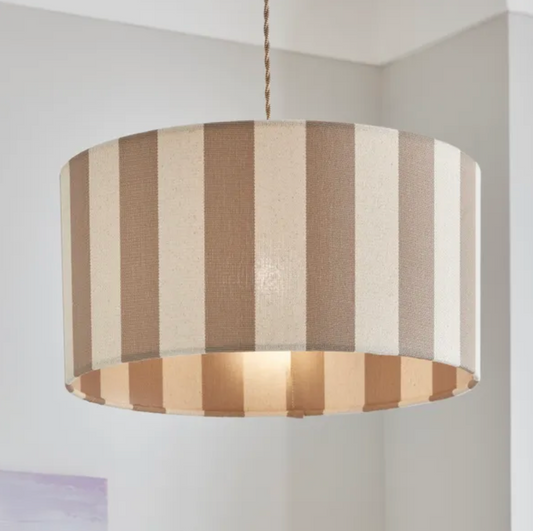 Beatrice Stripe Shallow Drum Lamp Shade, 45cm