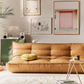 Greta Faux Leather XL Sofa Bed, Brown, 208cm x 106cm x 78cm