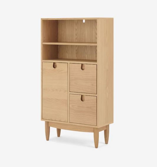 made.com Oak Penn Tallboy, 25 x 60 x 110cm