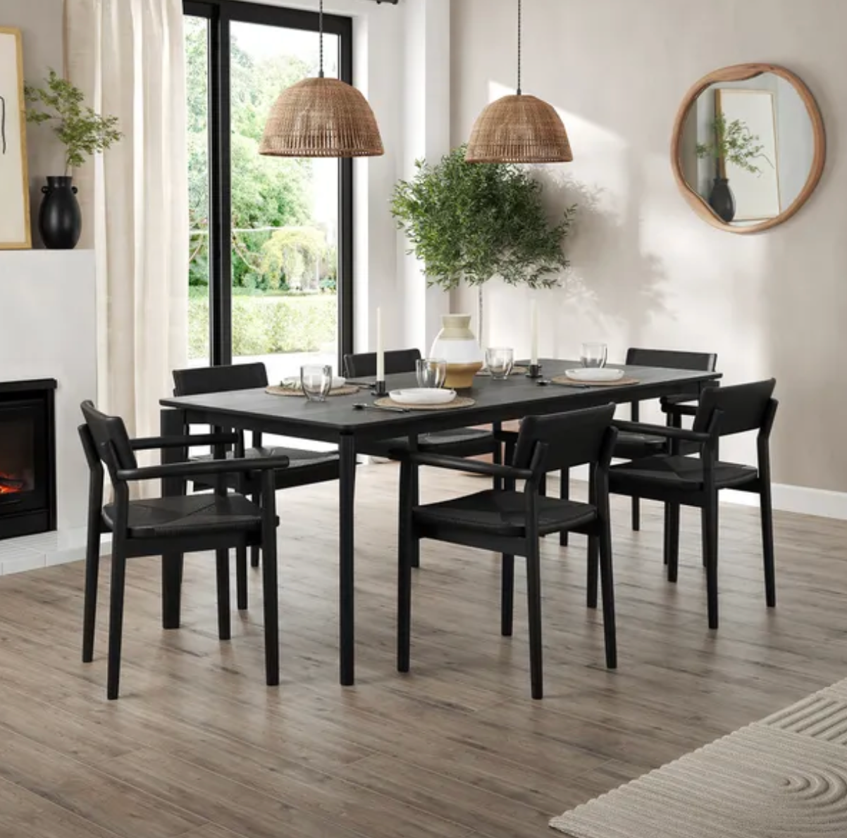 Hudson 6-8 Seater Rectangular Extendable Dining Table, Oak - H75 X W240 X D90