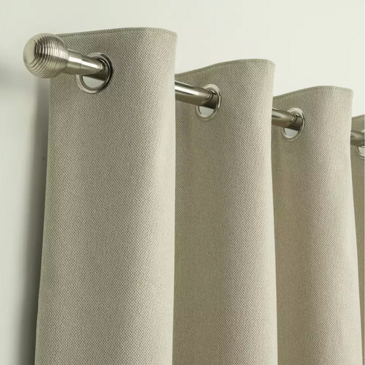 Habitat Textured Plain Blackout Eyelet Curtains - Neutral, W117cm X D137cm