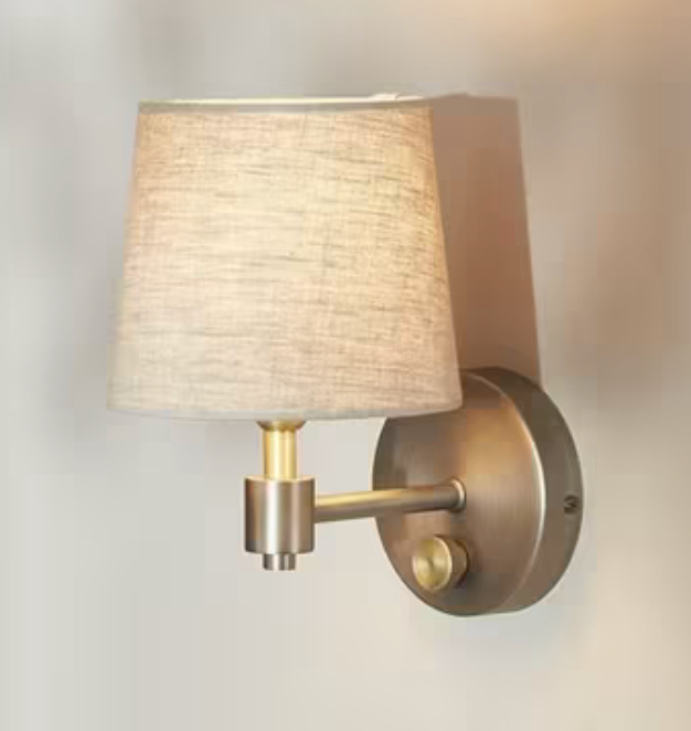 Ansel Wall Light, Brass/Pewter