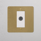 TV Outlet Socket Antique Brass White