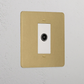 TV Outlet Socket Antique Brass White