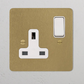 Single Socket UK Antique Brass White