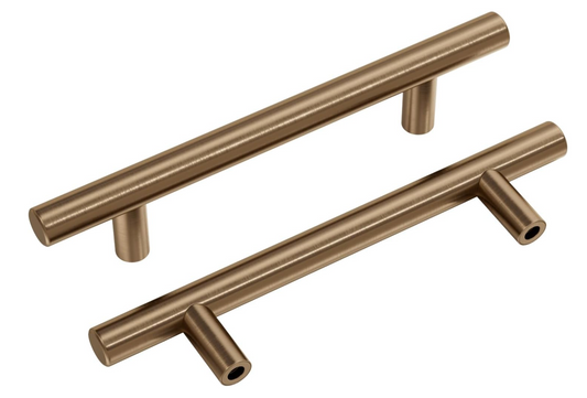 Goldenwarm 10 Pack Champagne Bronze Drawer Handles 96mm Hole Centers - Cabinet Pulls and Drawer Pulls for Kitchen Cupboards