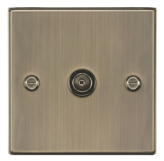 KNIGHTSBRIDGE 1-GANG COAXIAL TV SOCKET ANTIQUE BRASS