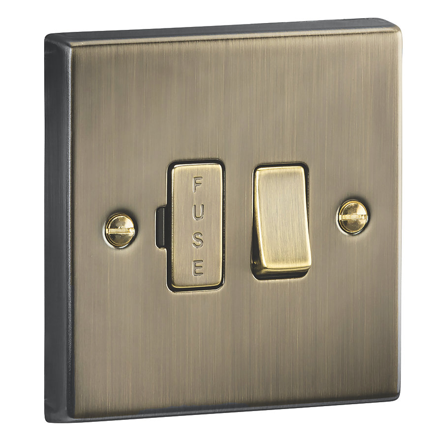 KNIGHTSBRIDGE 13A SWITCHED FUSED SPUR ANTIQUE BRASS