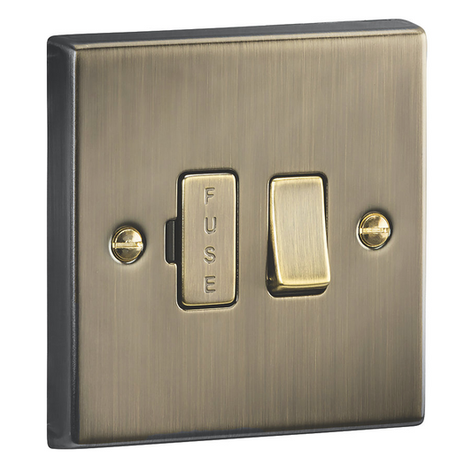 KNIGHTSBRIDGE 13A SWITCHED FUSED SPUR ANTIQUE BRASS