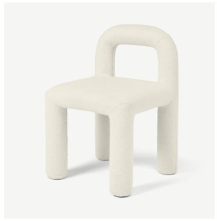 Cyla Dining Chair, Whitewash Boucle