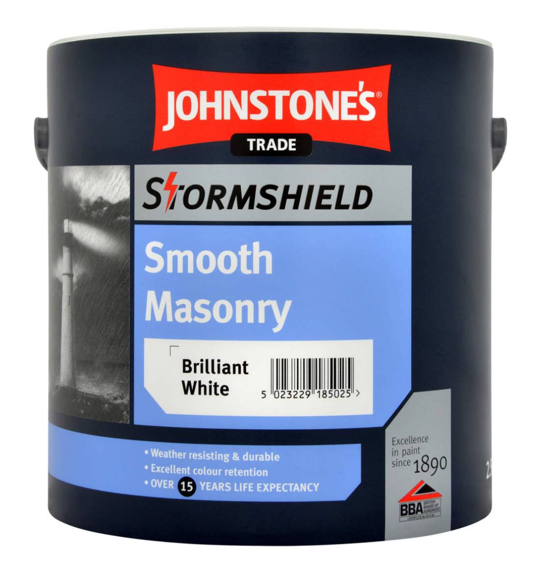 2.5L Johnstones Trade Stormshield Smooth Masonry Brilliant White