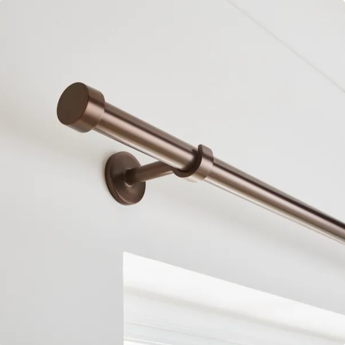 Trinity Extendable Metal Eyelet Curtain Pole, Bronze 28mm, 210 - 360cm