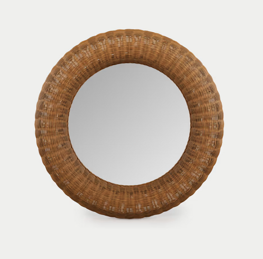 Rattan Large Round Wall Mirror 81 cm