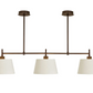 Henley Triple Bar Pendant Light - Natural Cotton Shades, Bronze