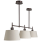 Henley Triple Bar Pendant Light - Natural Cotton Shades, Bronze