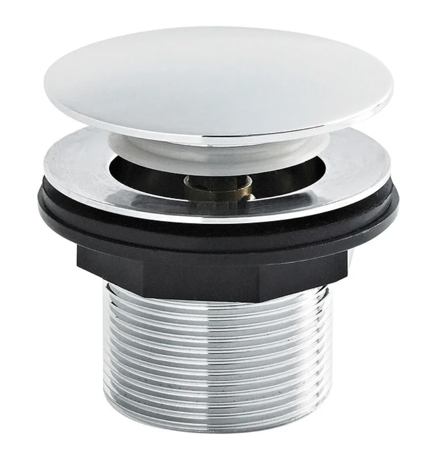 Nuie Chrome Push Button Bath Waste without Overflow