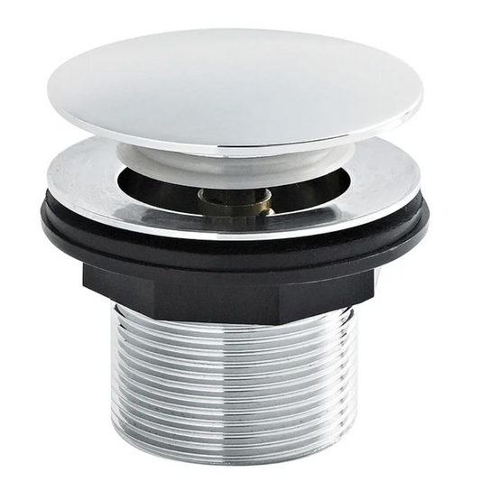 Nuie Chrome Push Button Bath Waste without Overflow